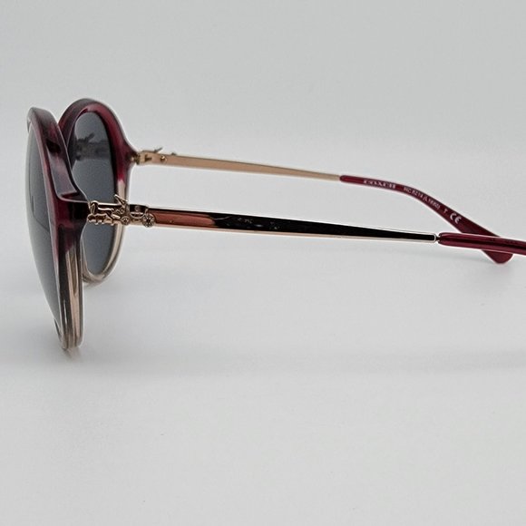 Coach HC8214 L1650 547387 Red Sand Gradient Frame Grey Lens Sunglasses w/ Case - Picture 4 of 15